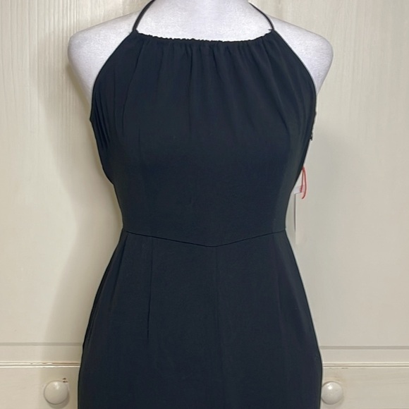 OPEN EDIT Women's Black Halter Top Cut Out Back Jumpsuit Size M - Picture 2 of 11